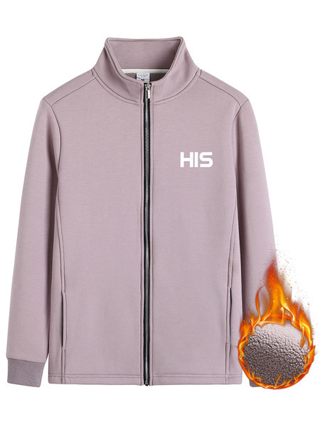 Hanorac de damă cu inscripție cu guler înalt și fermoar