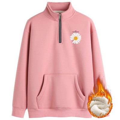 Χειμερινό φούτερ με κέντημα και φερμουάρ