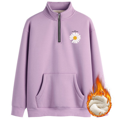 Χειμερινό φούτερ με κέντημα και φερμουάρ