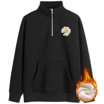 Χειμερινό φούτερ με κέντημα και φερμουάρ