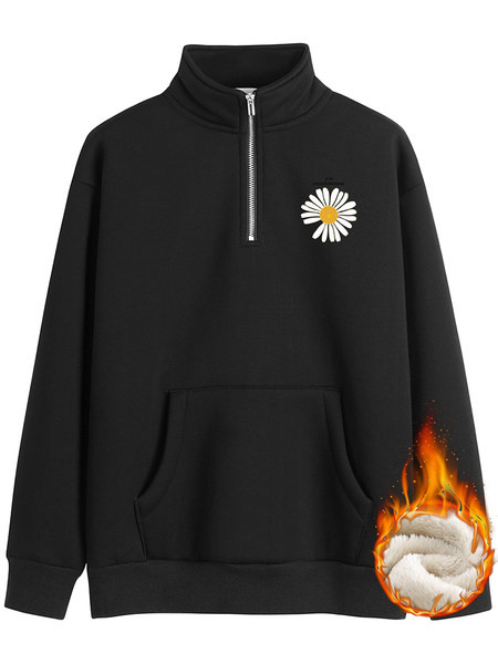 Χειμερινό φούτερ με κέντημα και φερμουάρ