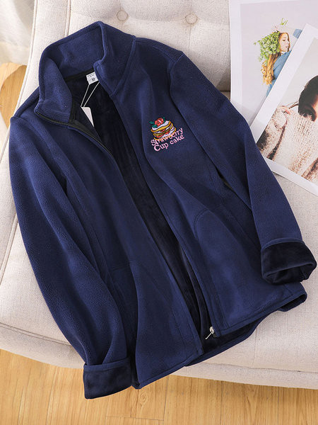 Καθημερινό χειμωνιάτικο γυναικείο φούτερ με φερμουάρ και απλικέ