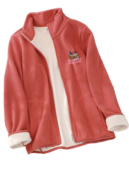 Καθημερινό χειμωνιάτικο γυναικείο φούτερ με φερμουάρ και απλικέ