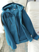 Hanorac de zi cu zi pentru femei, cu glugă și fermoar