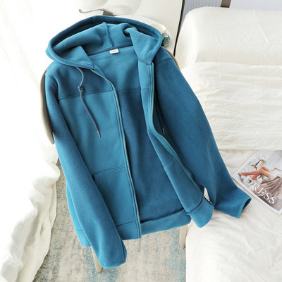 Hanorac de zi cu zi pentru femei, cu glugă și fermoar