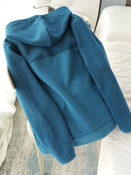 Hanorac de zi cu zi pentru femei, cu glugă și fermoar