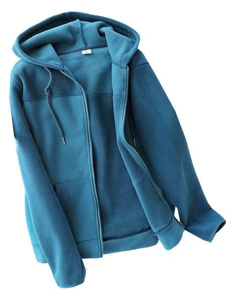 Hanorac de zi cu zi pentru femei, cu glugă și fermoar