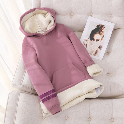 Hanorac de toamnă-iarnă cu căptușeală caldă și inscripție