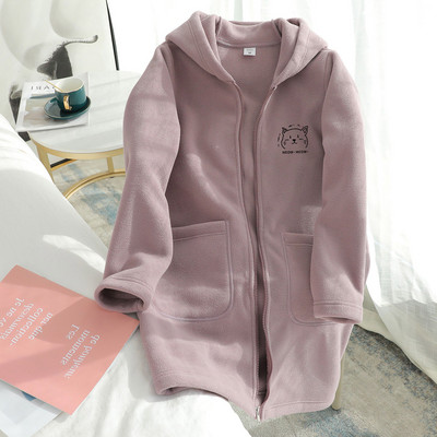 Νέο μοντέλο γυναικείο μακρύ πολικό φούτερ με κουκούλα