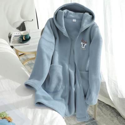 Νέο μοντέλο γυναικείο μακρύ πολικό φούτερ με κουκούλα