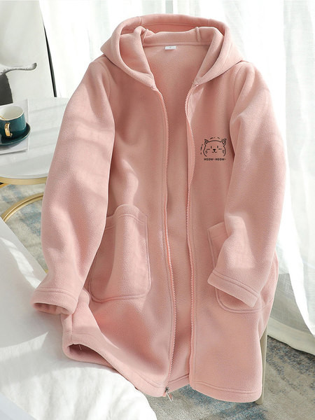 Νέο μοντέλο γυναικείο μακρύ πολικό φούτερ με κουκούλα