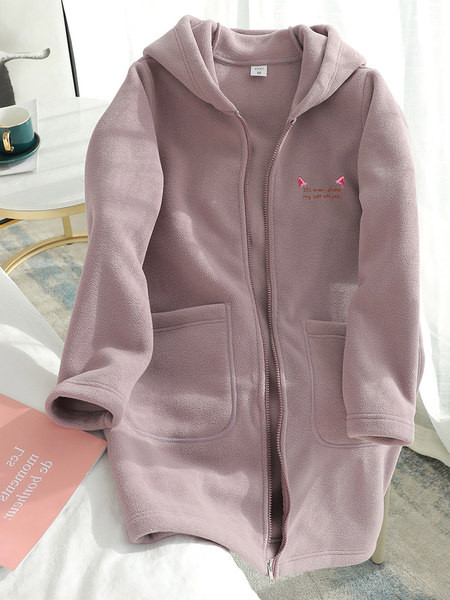 Νέο μοντέλο γυναικείο μακρύ πολικό φούτερ με κουκούλα