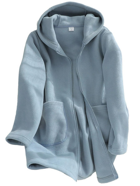 Νέο μοντέλο γυναικείο μακρύ πολικό φούτερ με κουκούλα