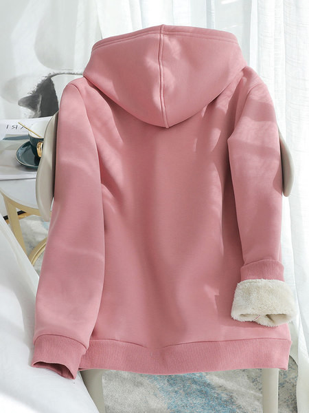 Καθημερινό γυναικείο φούτερ με πολική φόδρα και επιγραφή