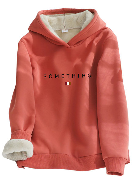 Καθημερινό γυναικείο φούτερ με πολική φόδρα και επιγραφή