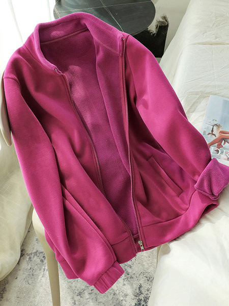 Κλασικό  μοντέλο γυναικείο φούτερ με ψηλό γιακά και φερμουάρ