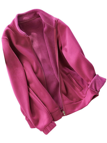 Κλασικό  μοντέλο γυναικείο φούτερ με ψηλό γιακά και φερμουάρ