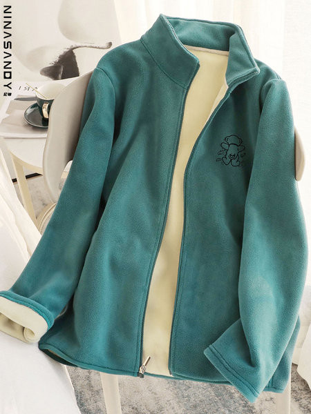 Hanorac polar dama model nou cu guler polo