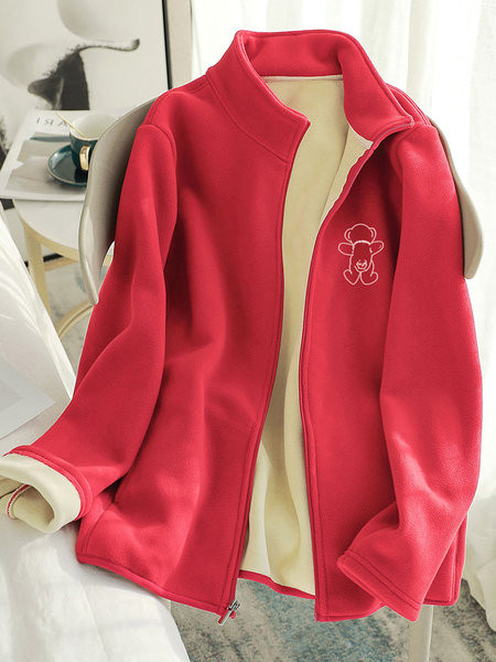 Hanorac polar dama model nou cu guler polo