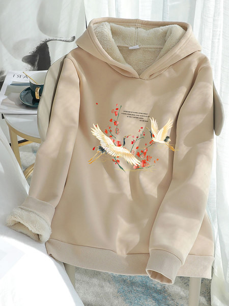 Női pulóver meleg béléssel és feliratokkal