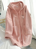 Hanorac lung de dama cu gluga in mai multe culori