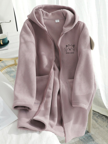 Hanorac lung de dama cu gluga in mai multe culori