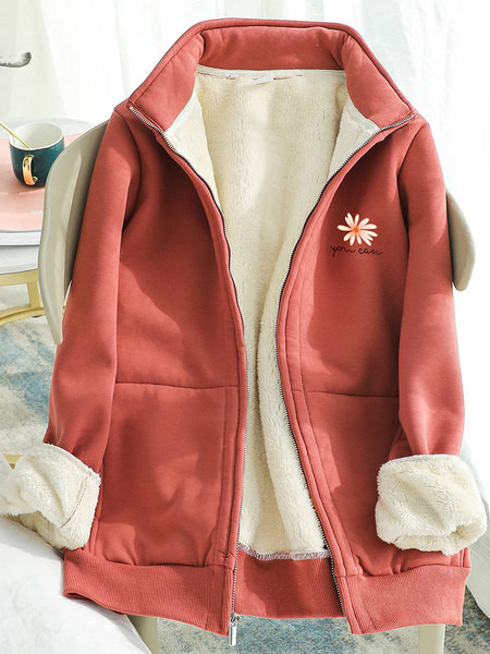 Γυναικείο φούτερ με ζεστή φόδρα και τσέπες