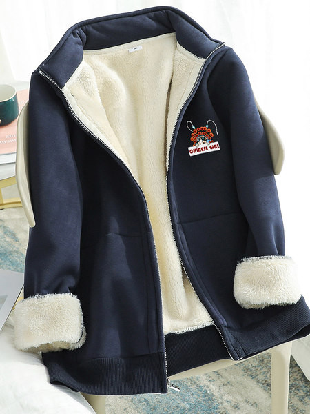 Γυναικείο φούτερ με ζεστή φόδρα και τσέπες