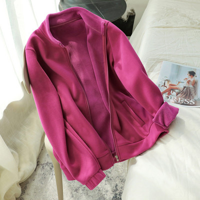 Hanorac de dama captusit cu guler inalt si inchidere cu fermoar