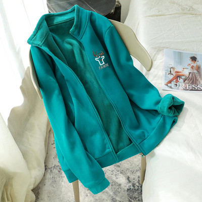 Hanorac de dama captusit cu guler inalt si inchidere cu fermoar