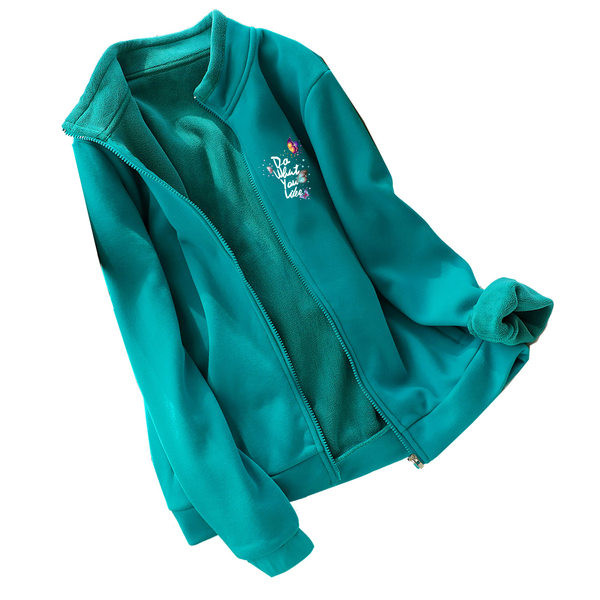 Hanorac de dama captusit cu guler inalt si inchidere cu fermoar