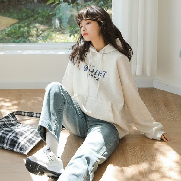 Ingyenes női pulóver zsebbel - fehér színű