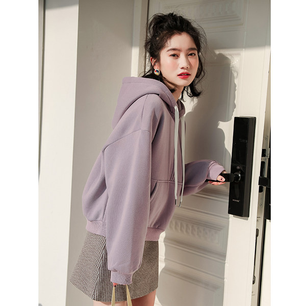 Γυναικείο καθημερινό φούτερ με φερμουάρ και κουκούλα