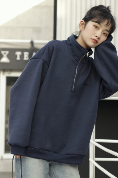 Hanorac sport dama cu model lat cu guler inalt