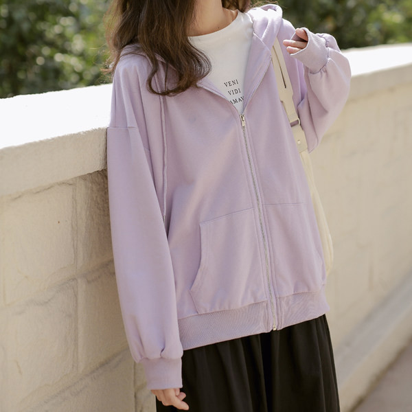 Νέο μοντέλο καθημερινού φούτερ με κουκούλα - μονόχρωμο