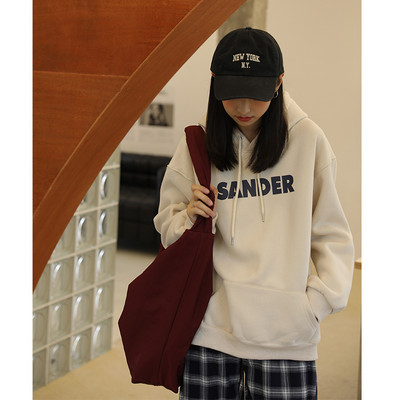 Hanorac de dama model casual cu inscriptie si gluga