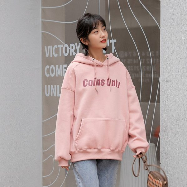 Φούτερ φθινοπώρου-χειμερινό  για γυναίκες με επιγραφή