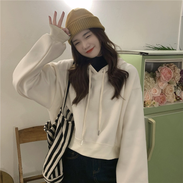 Hanorac de dama model uni cu cravate si gluga