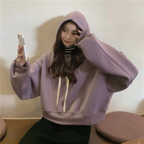 Hanorac de dama model uni cu cravate si gluga