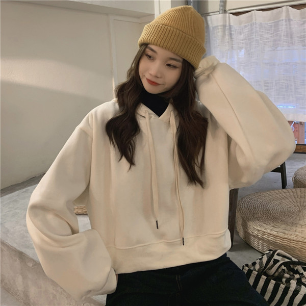 Hanorac de dama model uni cu cravate si gluga