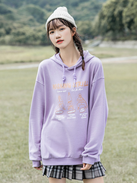 Καθημερινό φούτερ με κουκούλα και απλικέ για γυναίκες