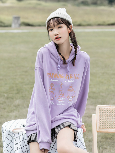 Καθημερινό φούτερ με κουκούλα και απλικέ για γυναίκες