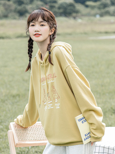 Γυναικείο casual φούτερ με κουκούλα και λάστιχο