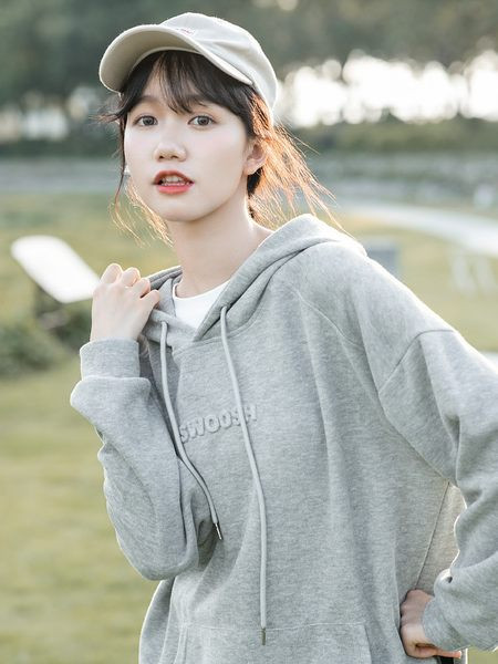 Hanorac de damă cu cravate și glugă de culoare gri