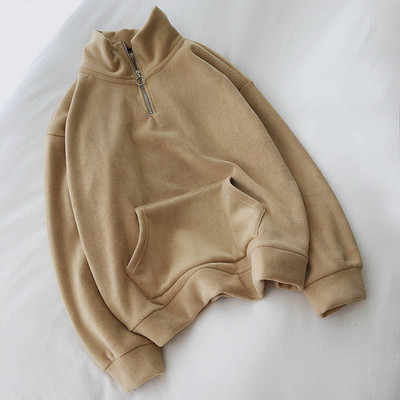 Hanorac de iarnă pentru bărbați pufos cu fermoar