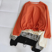 Bluza scurta de dama cu decolteu oval si cravate