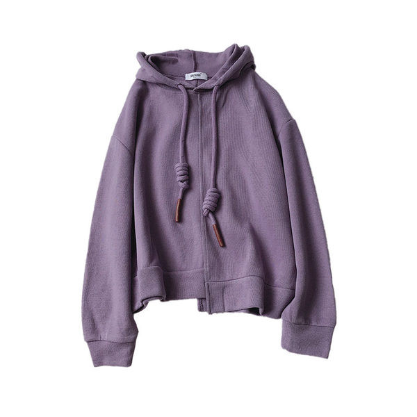 Μονόχρωμο γυναικείο φούτερ με κουκούλα