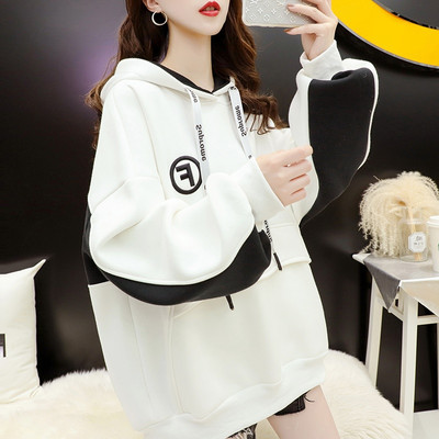 Hanorac de damă lat zilnic cu glugă