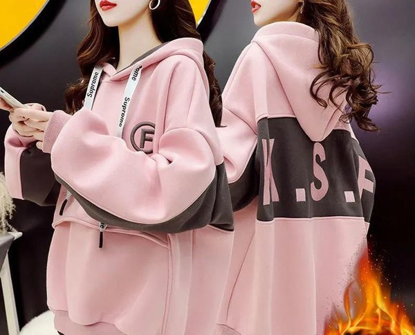 Hanorac de damă lat zilnic cu glugă