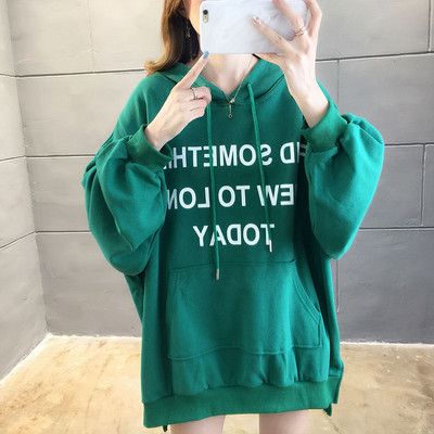 Γυναικείο φαρδύ φούτερ με απλικέ χρώματος